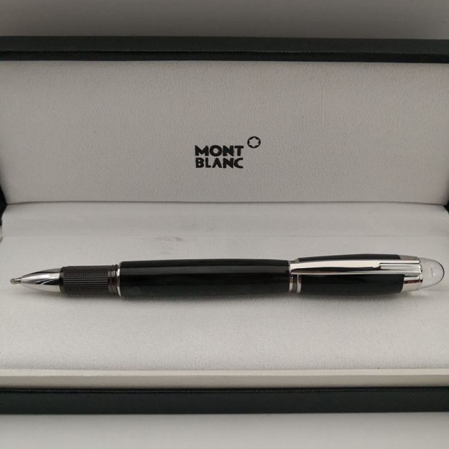 Copy Mont Blanc Starwalker Pen Black and Sliver Rollerball Pen